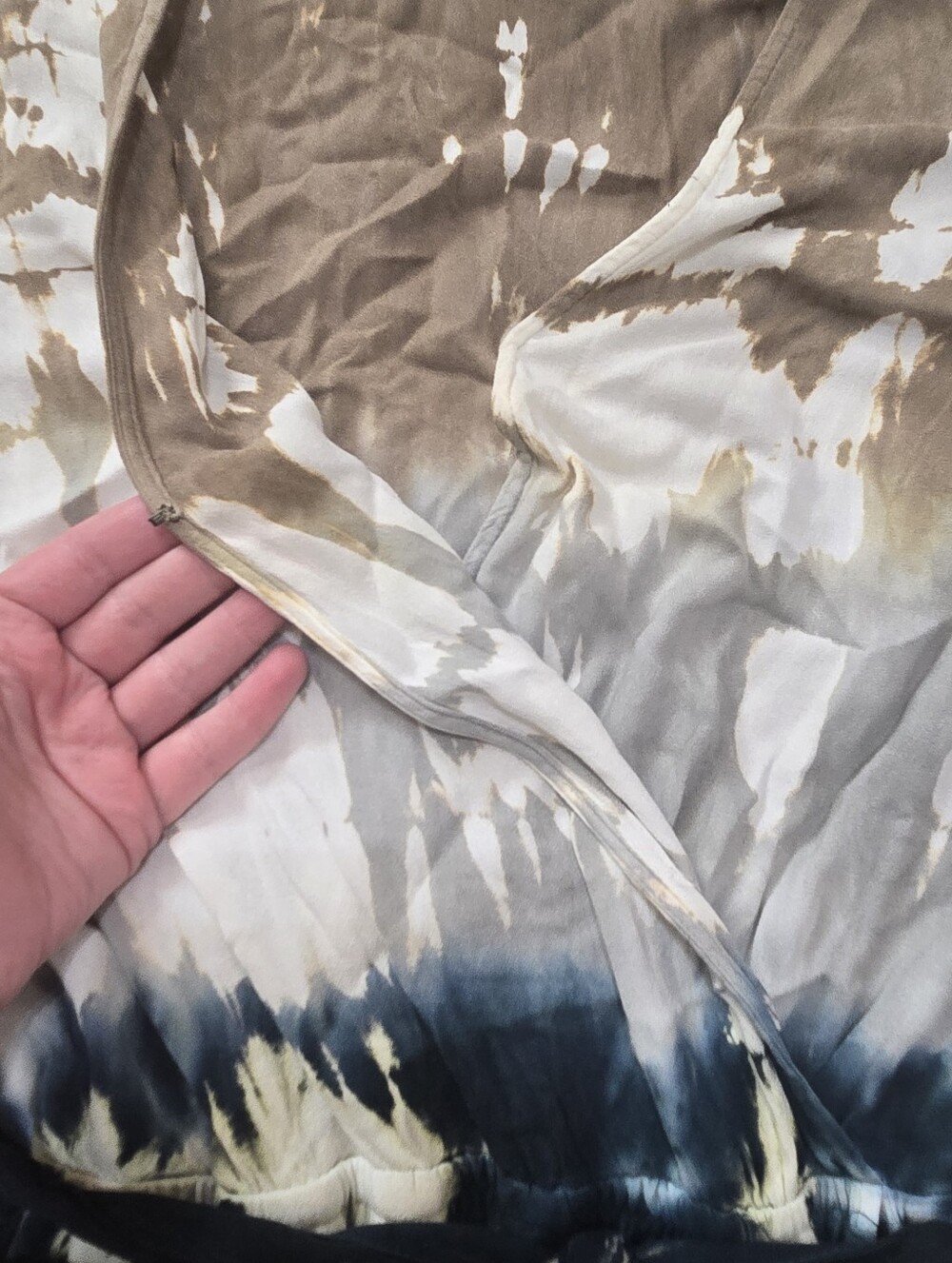 Young Fabulous & Broke Jillian Tie Dye Asymmetrical Wrap Boho Midi-Dress, M - Picture 7 of 10